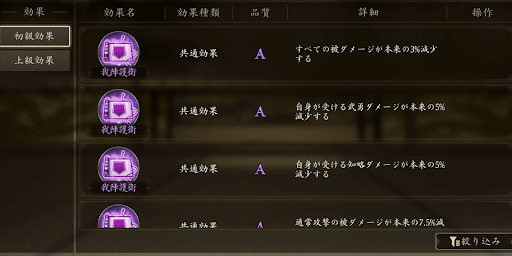 初級はすべての被ダメージ減少がおすすめ