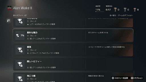 全て集めるとトロフィーを入手可能