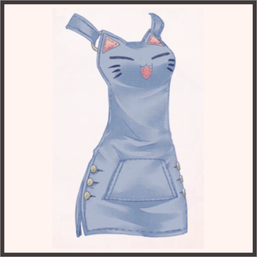 モモの吊りスカート（青）