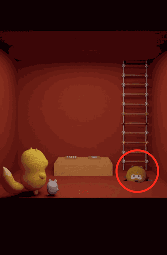 Dango_はしごを登り画面右下のキツネを拡大する