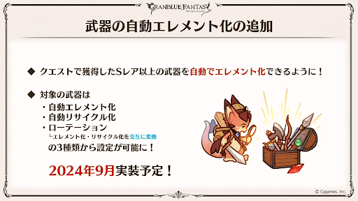 武器自動エレメント化実装