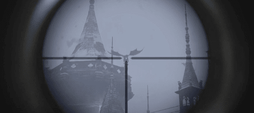 スナイパーライフルで遠距離の敵を倒す