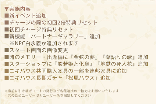8月28日(金)アプデ