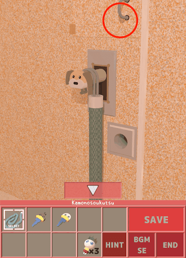 Nunukosgatherings_2階_隣の部屋_出入口_レバー_金具をタップしてロープを金具に通す