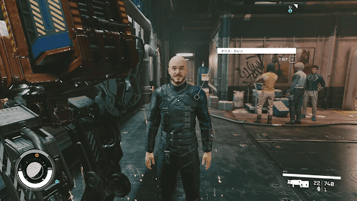 居住地区にいるクリス・カレンと話す