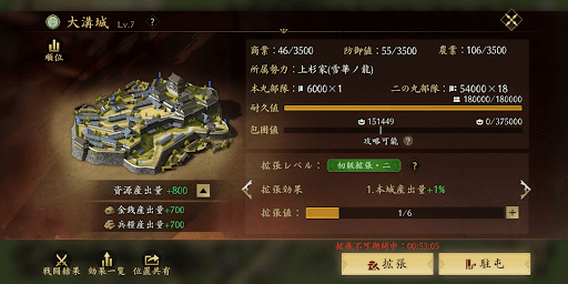 所属勢力が持つ拠点を選択する