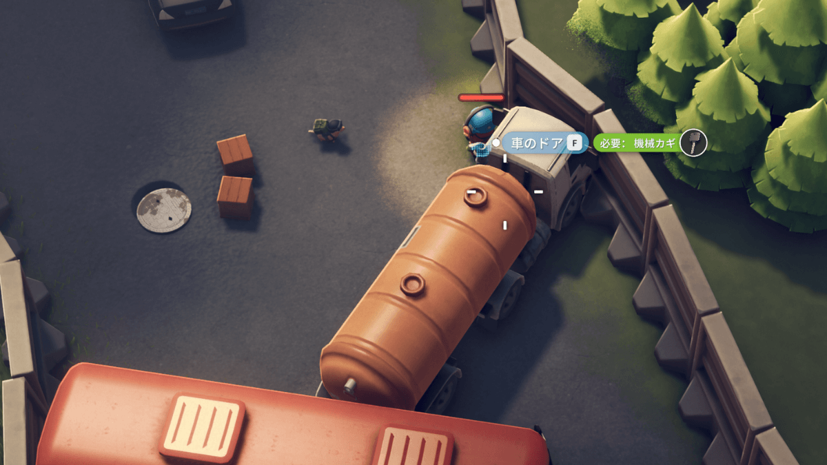 タンクローリーはマンホール横にある