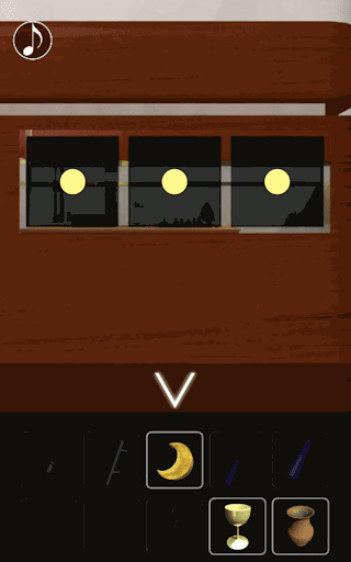 月の見える城からの脱出_室内の棚の中の箱