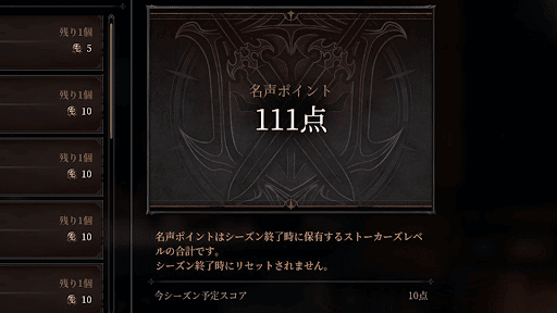 名声ポイント表示