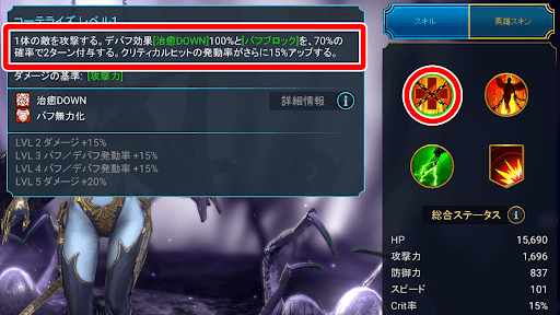 治癒DOWNとバフブロックを付与できる