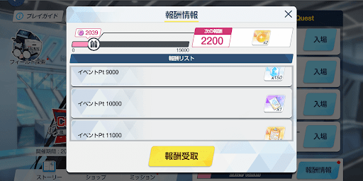 最低でも10000イベントPtは集めよう