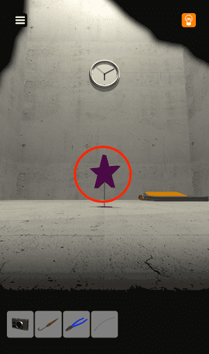脱出ゲーム非常階段_4階_傘を使用して紫色の星を入手する