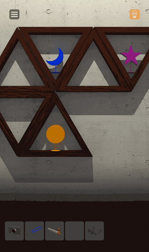 脱出ゲーム非常階段_6階_赤いマーカーをヒントに紫色の星を置く