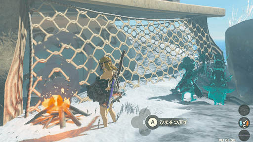 寒いエリアで点火すると暖を取れる