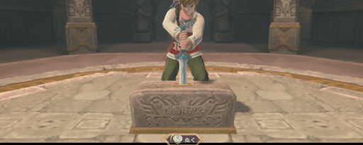 ゼルダSWS_精霊の導きで女神の剣を引き抜く