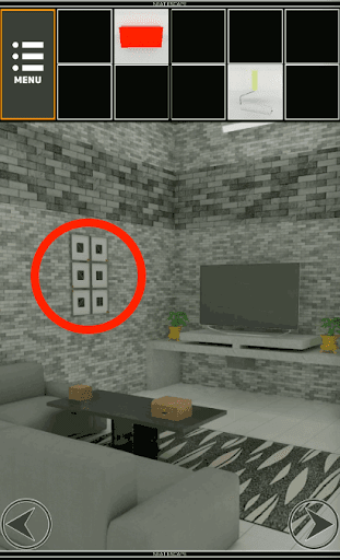 GarageHouse_リビングに移動し壁のタイルを拡大する