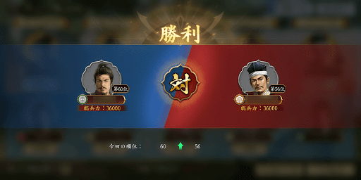 勝利で順位が上昇する