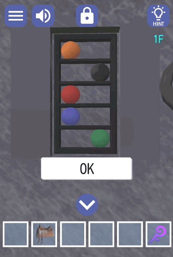 ドラゴンと魔法使いの住む塔_1階_上から左右左左右となるようにボールを移動させる