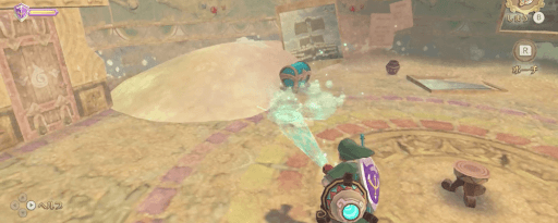 ゼルダSWS_砂はツボで吹き飛ばす