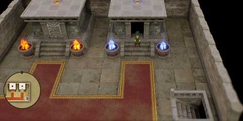 DQ7リイマジンド_謎の神殿の東側右手の部屋から旅の扉に入ると直通ルートがある