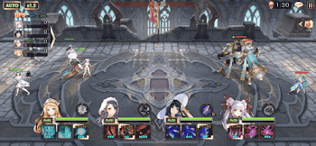 「挑戦の塔65階のバトル画面」