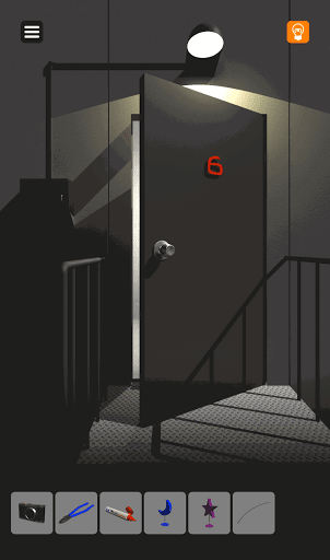 脱出ゲーム非常階段_6階_扉を開けて部屋に入る