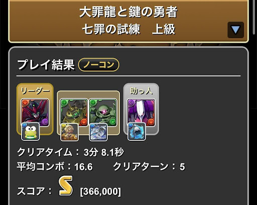 七罪の試練-Sランク獲得用攻略パーティ