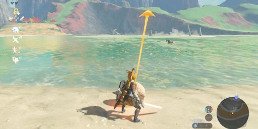 ゼルダBotW_球をマキューズ半島の中心に運ぶ