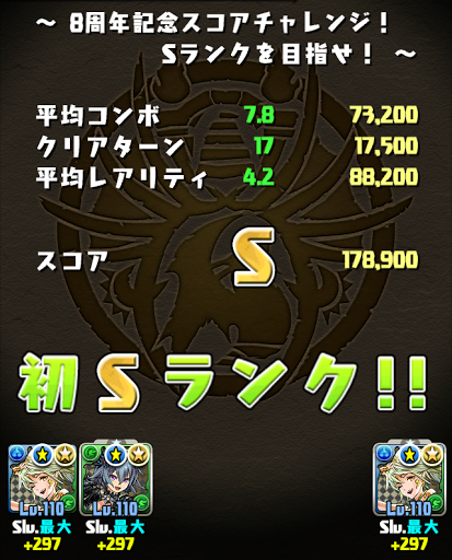 8周年スコアチャレンジ-水着風神パーティ