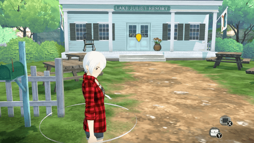 キャンプ場周辺の建物に入る