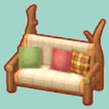 あったかログハウスのニットソファ