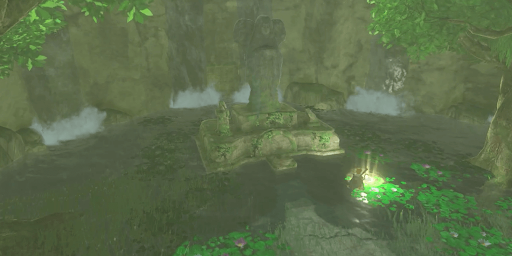 ゼルダBotW_力の泉にオルドラのうろこを捧げる