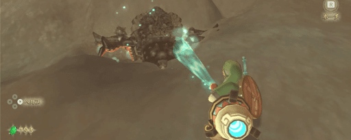 ゼルダSWS_まほうのツボで砂を飛ばす