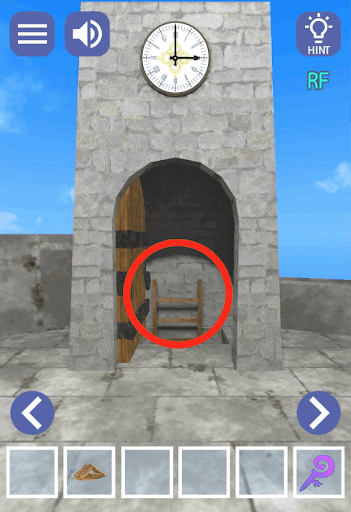 ドラゴンと魔法使いの住む塔_屋上_はしごをタップする