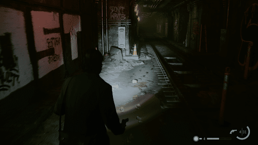 血の痕跡をたどって奥へ進む