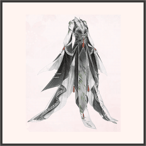 薄靄に揺れる柳