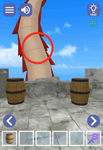 ドラゴンと魔法使いの住む塔_屋上_ドラゴンの尻尾をタップする