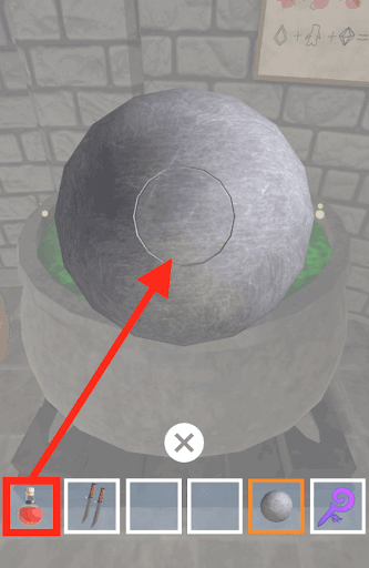 ドラゴンと魔法使いの住む塔_3階_プレートに赤い薬を使用して目玉を入手する