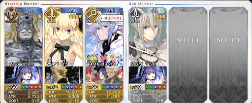 fgo-ガーデン級3ターン周回編成