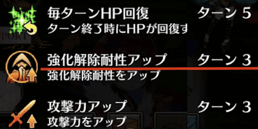 強化解除耐性が延長される