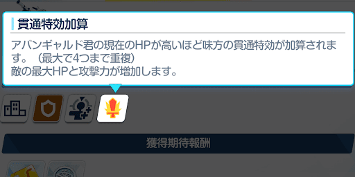アバンギャルド君のHPに応じて特攻バフ