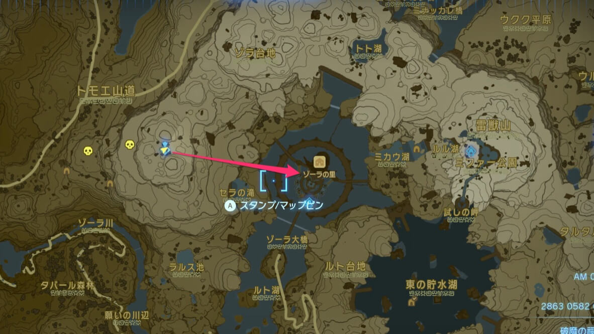 東に飛んでゾーラの里に到着