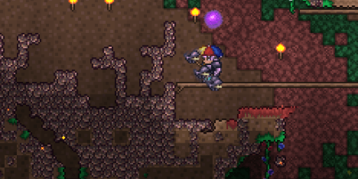 足場を作って採掘