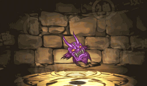 紫色の鬼神面