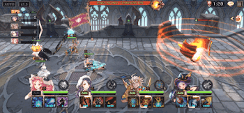 「挑戦の塔77階のバトル画面」