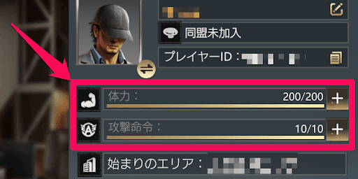 体力と攻撃命令を消費する