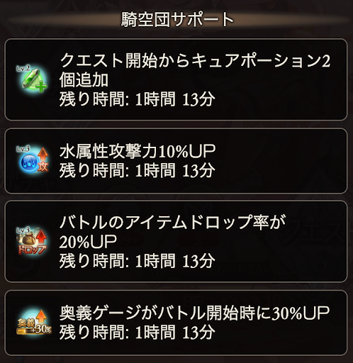 騎空団サポート定番の組み合わせ