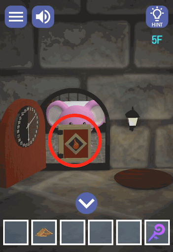 ドラゴンと魔法使いの住む塔_5階_ネズミが持っている本をタップして炎の魔法を入手する