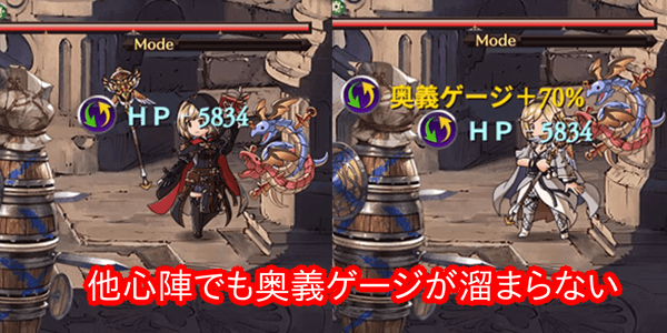他心陣でも奥義ゲージが溜まらない
