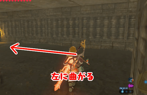 ゼルダBotW_T字路を左に曲がる